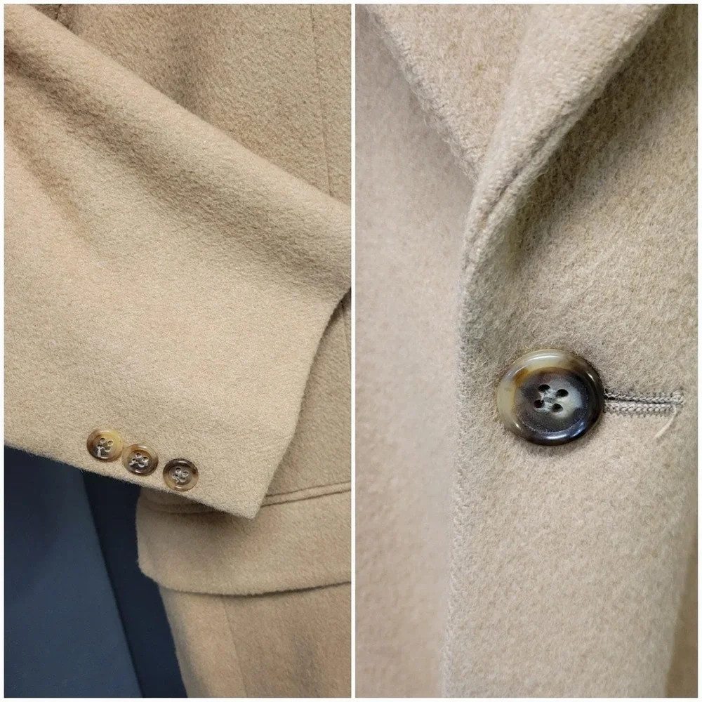 Vintage 70s Hunt Valley Sport Coat Tan 100% Camel Hair Two Button Blazer 44L USA